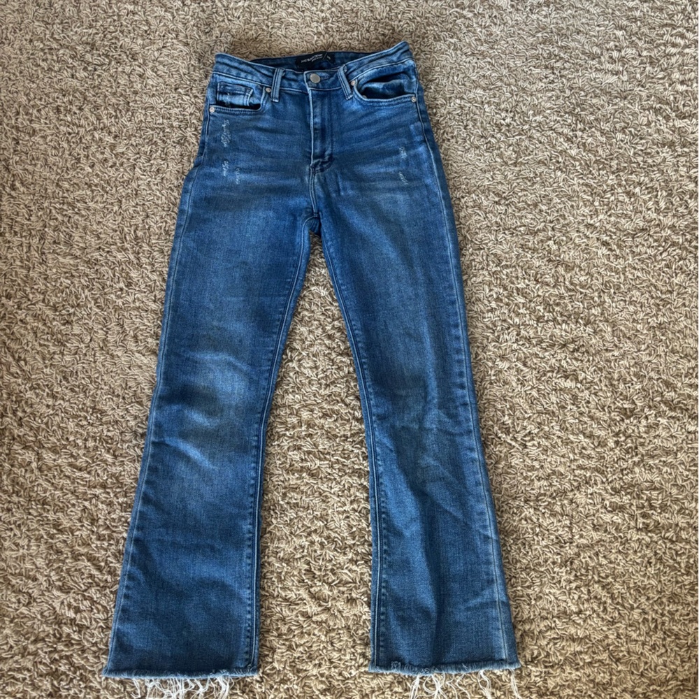 Just Black Denim Distressed Ankle Jeans in Deep Blue